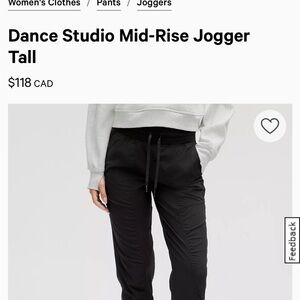 LULULEMON DANCE STUDIO JOGGERS